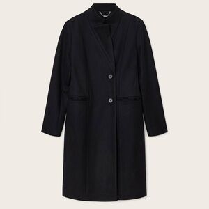 AllSaints Sidney Tailored Fit Wool Cashmere Blend Coat In Black Size: 4